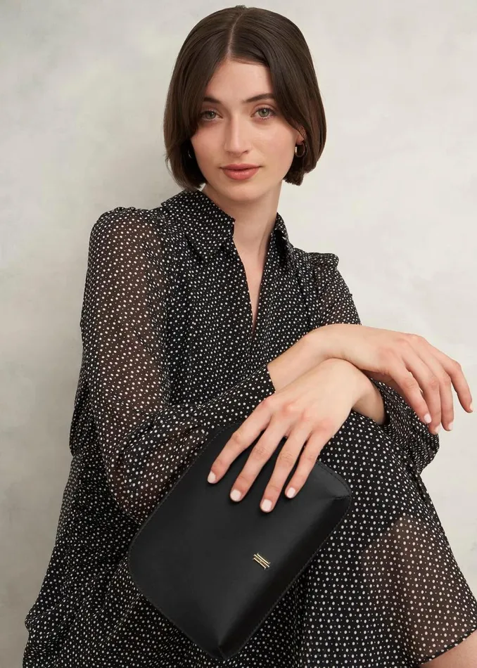 Bags Women HOBBS Milan Satin Clutch Bag Black