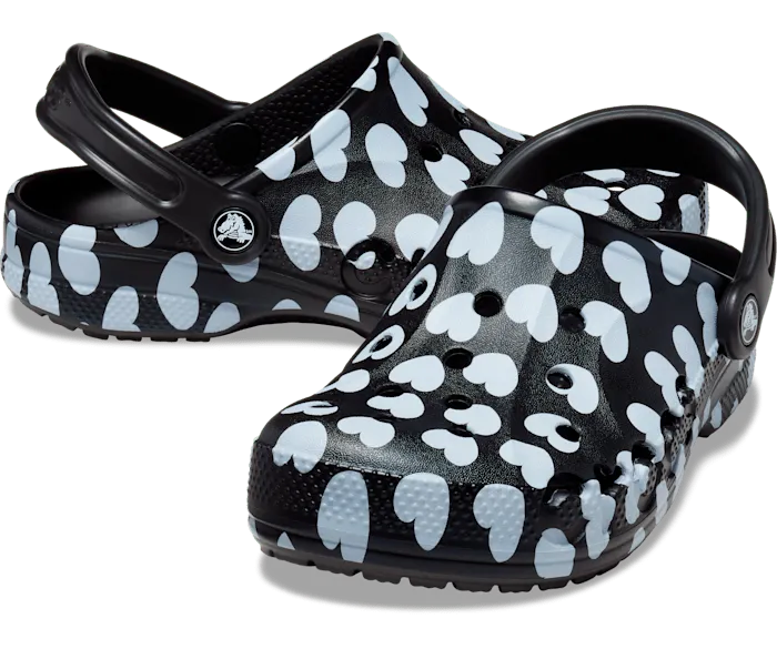 Baya Seasonal Printed Clog Black White Women Crocs Clogs