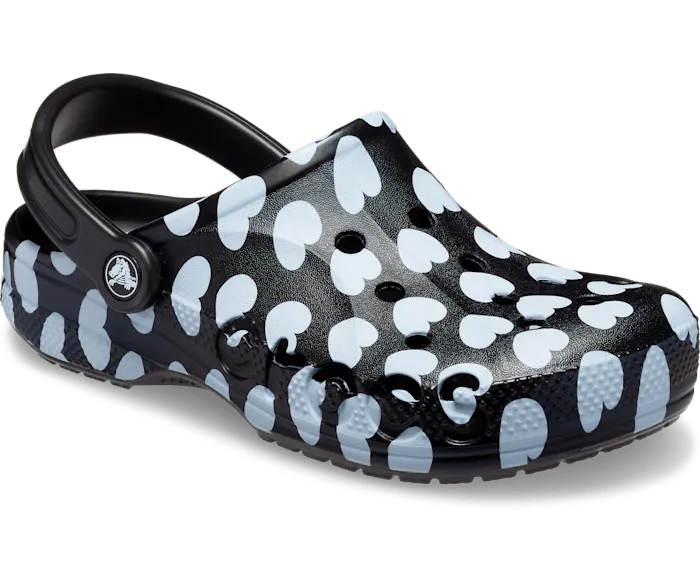 Baya Seasonal Printed Clog Black White Women Crocs Clogs