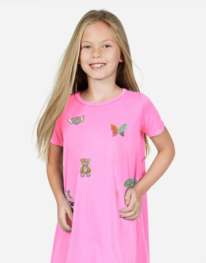 Beauty Allover Sticker Beans Party Pink Women039s Lauren Moshi Dresses