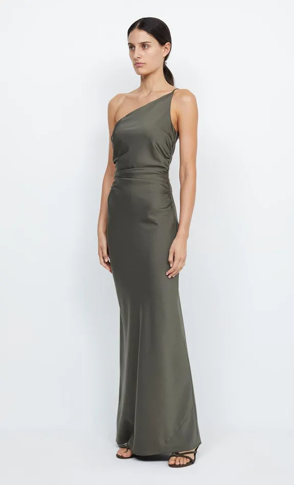 Bec Bridge Bridesmaid Dresses Women ETERNITY ASYM MAXI DRESS 8211 DARK WILLOW