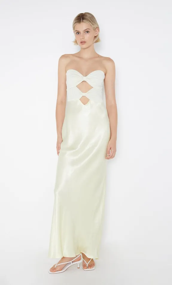 Bec Bridge Maxi Dresses Women HALLE STRAPLESS DRESS 8211 ICE YELLOW