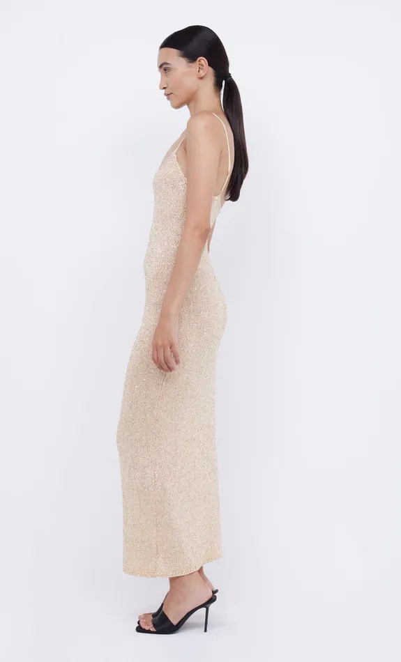 Bec Bridge Maxi Dresses Women SADIE SEQUIN KNIT SLIP DRESS 8211 GOLD