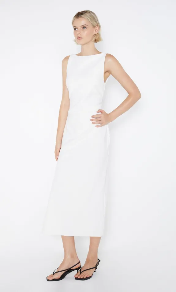 Bec Bridge Midi Dresses Women BE MINE TUCK DRESS 8211 IVORY