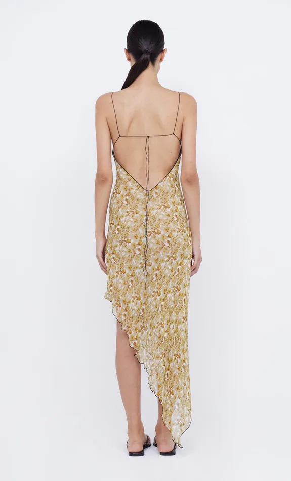 Bec Bridge Midi Dresses Women FLORENTINE ASYM MIDI DRESS 8211 GOLDEN BLURRED FLORAL
