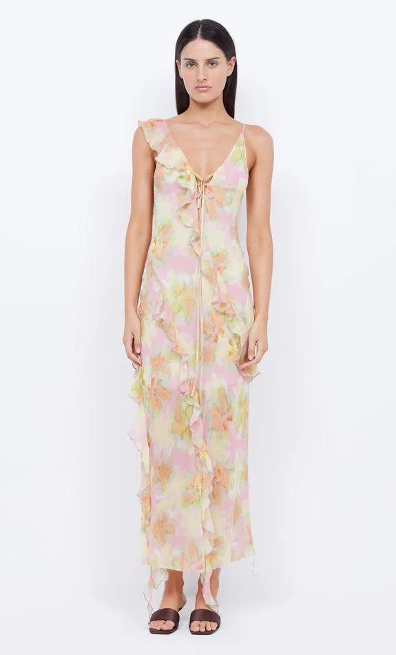 Bec Bridge Prom Dresses Women COURTNEY FRILL MAXI DRESS 8211 PINK BLOSSOM