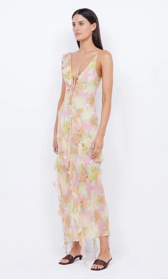 Bec Bridge Prom Dresses Women COURTNEY FRILL MAXI DRESS 8211 PINK BLOSSOM