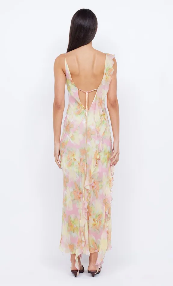 Bec Bridge Prom Dresses Women COURTNEY FRILL MAXI DRESS 8211 PINK BLOSSOM
