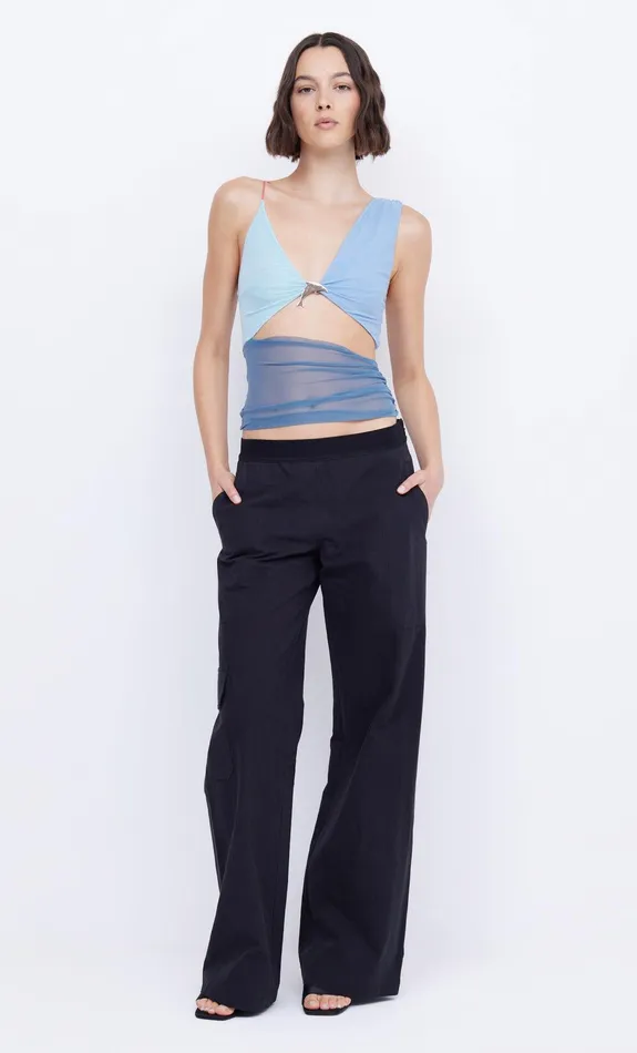 Bec Bridge Sleeveless Women BYRON CUT OUT TANK 8211 SPLICED BLUE