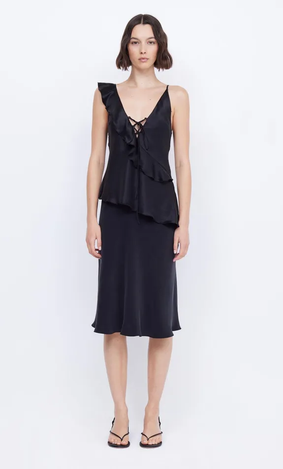 Bec Bridge Sleeveless Women CHANTILLY SILK FRILL CAMI 8211 BLACK
