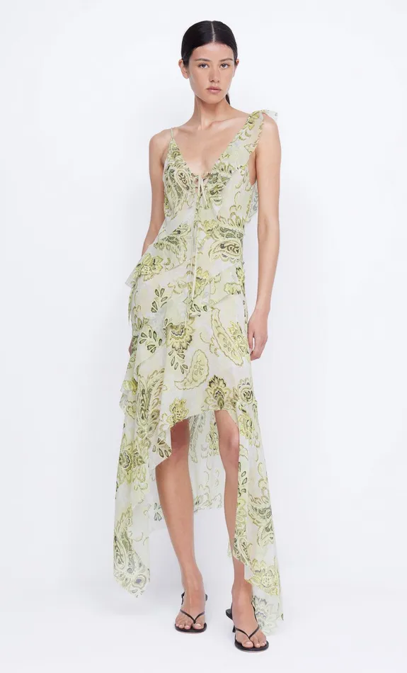 Bec Bridge Wedding Guest Women LYLOU FRILL DRESS 8211 LEMON PAISLEY