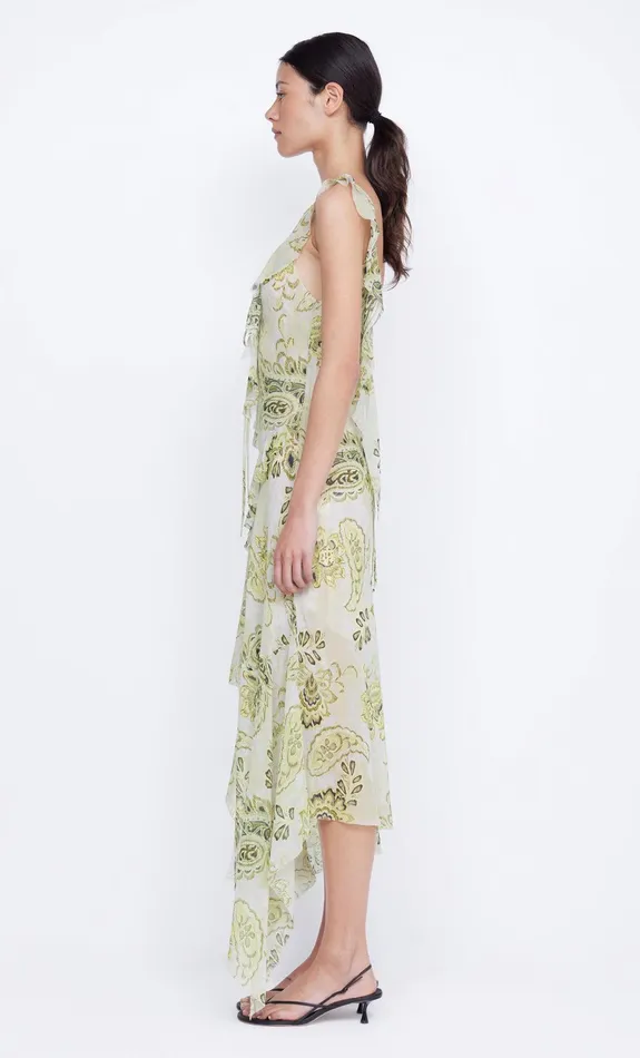 Bec Bridge Wedding Guest Women LYLOU FRILL DRESS 8211 LEMON PAISLEY
