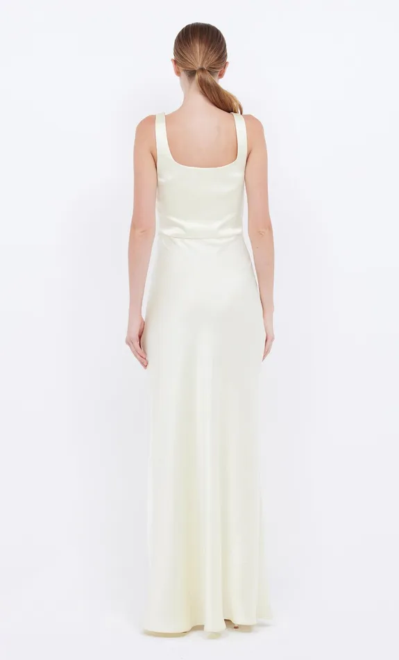 Bec Bridge Wedding Guest Women THE DREAMER SQUARE NECK DRESS 8211 ICE YELLOW