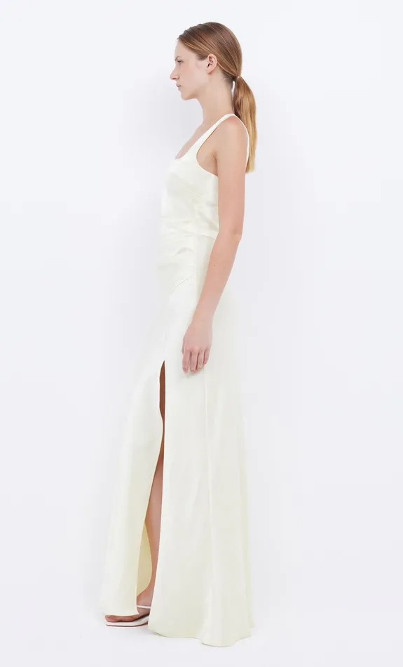 Bec Bridge Wedding Guest Women THE DREAMER SQUARE NECK DRESS 8211 ICE YELLOW