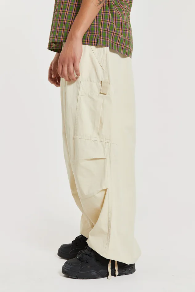 Bestsellers Jaded London Men Shop Ecru Parachute Cargo Pants