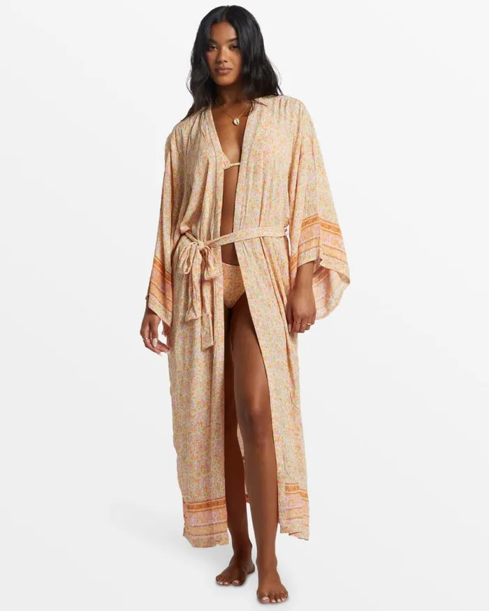 Billabong Cover Ups Head Over Heels Beach Kimono Pink Dream 8211 Women