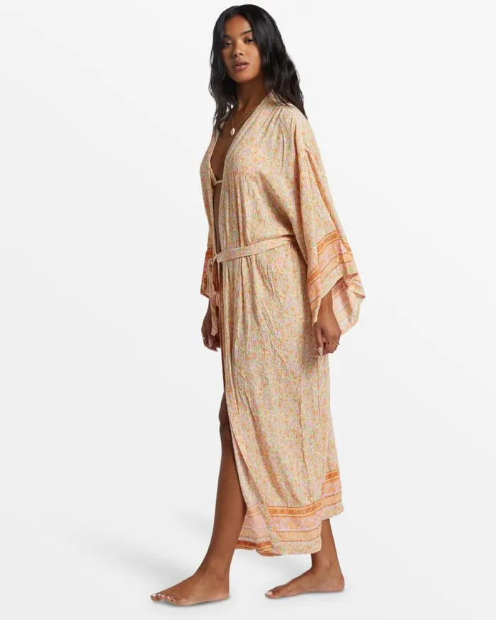 Billabong Cover Ups Head Over Heels Beach Kimono Pink Dream 8211 Women