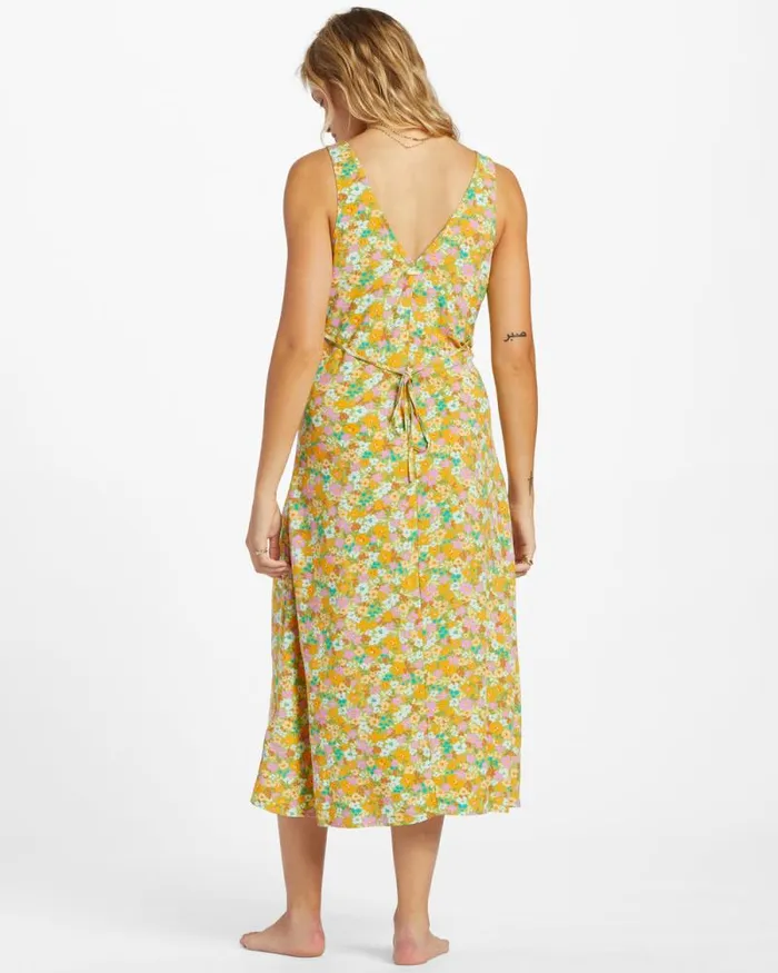 Billabong Dresses Feel The Love Midi Dress Palm Green 8211 Women
