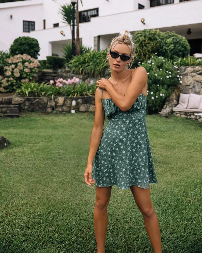 Billabong Dresses Island Calling Mini Dress Emerald Bay 8211 Women