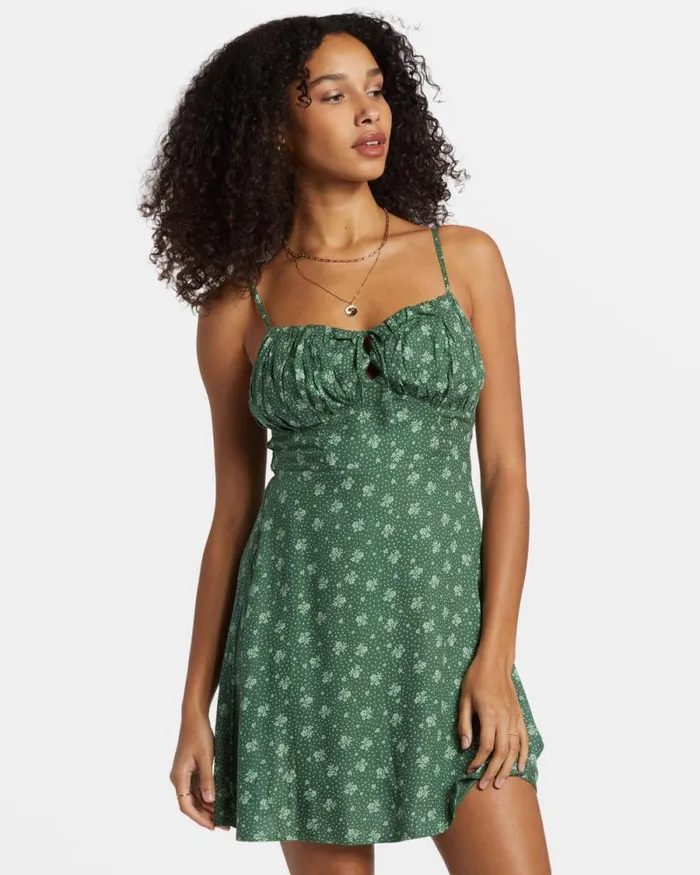 Billabong Dresses Island Calling Mini Dress Emerald Bay 8211 Women