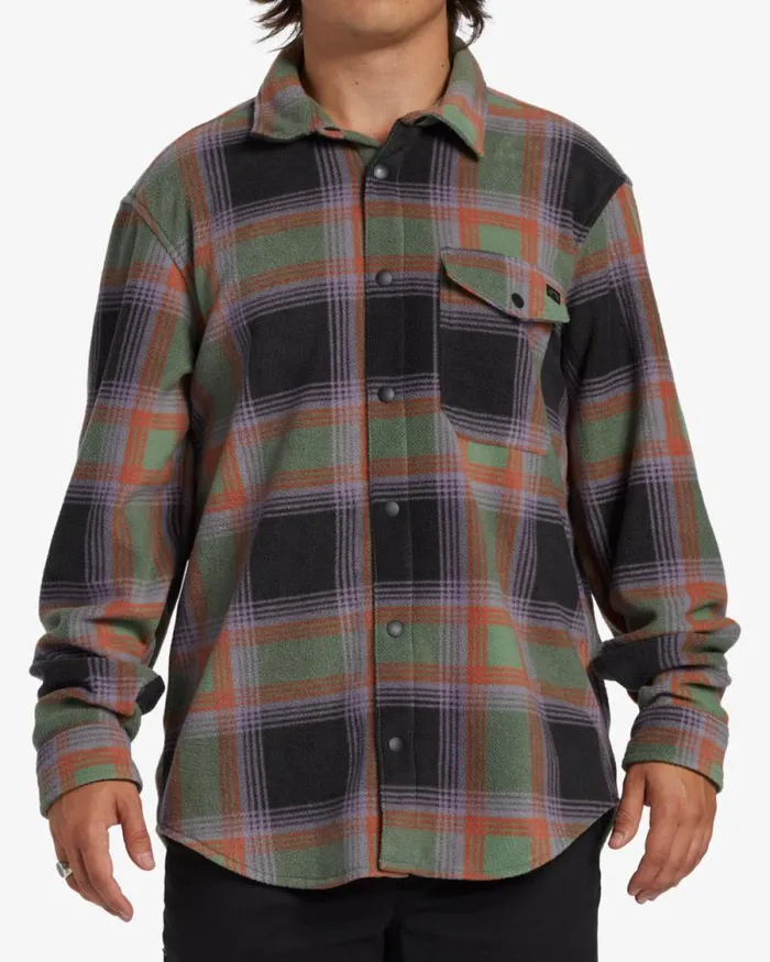 Billabong Flannels ADiv Furnace Long Sleeve Flannel Shirt Grey Violet 8211 Men