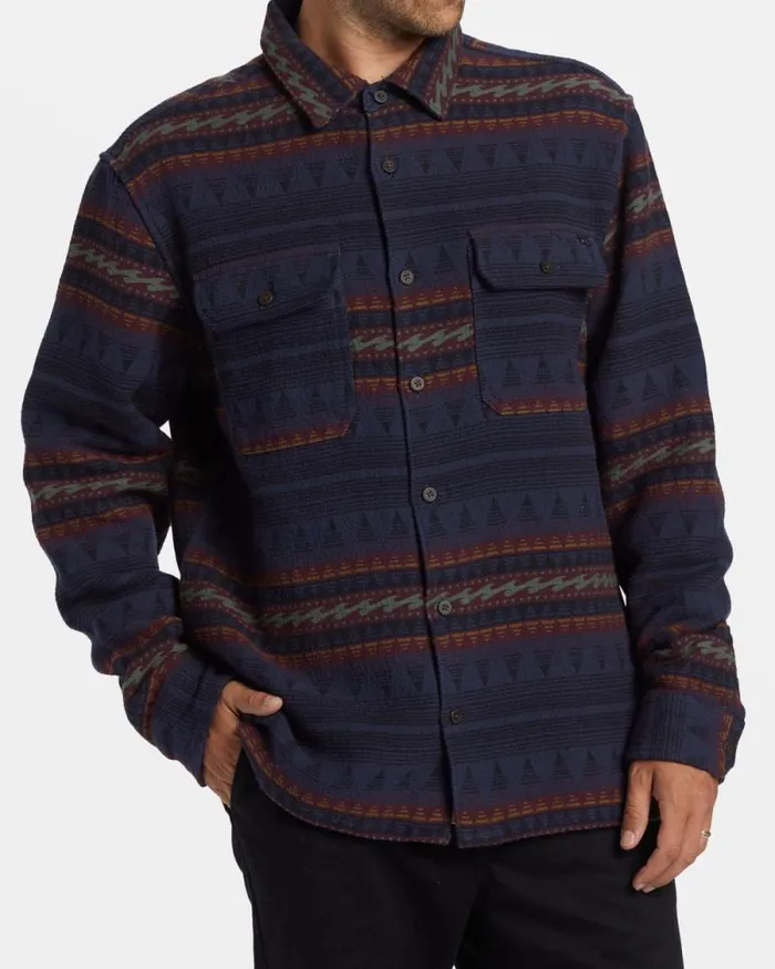 Billabong Flannels Offshore Jacquard Flannel Long Sleeve Shirt Dusty Navy 8211 Men Billabong Flannels Offshore Jacquard Flannel Long Sleeve Shirt Dusty Navy 8211 Men