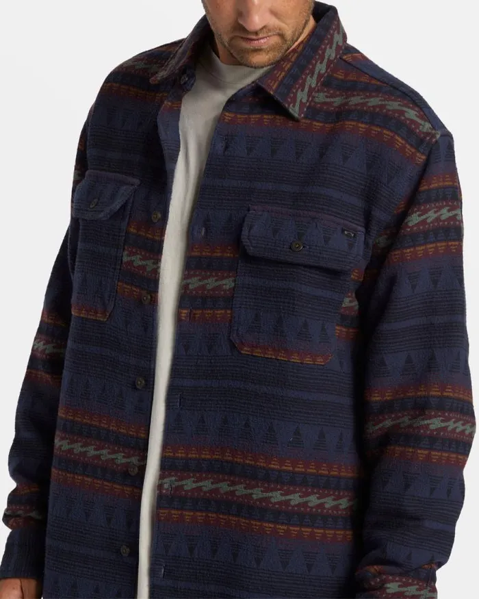 Billabong Flannels Offshore Jacquard Flannel Long Sleeve Shirt Dusty Navy 8211 Men Billabong Flannels Offshore Jacquard Flannel Long Sleeve Shirt Dusty Navy 8211 Men