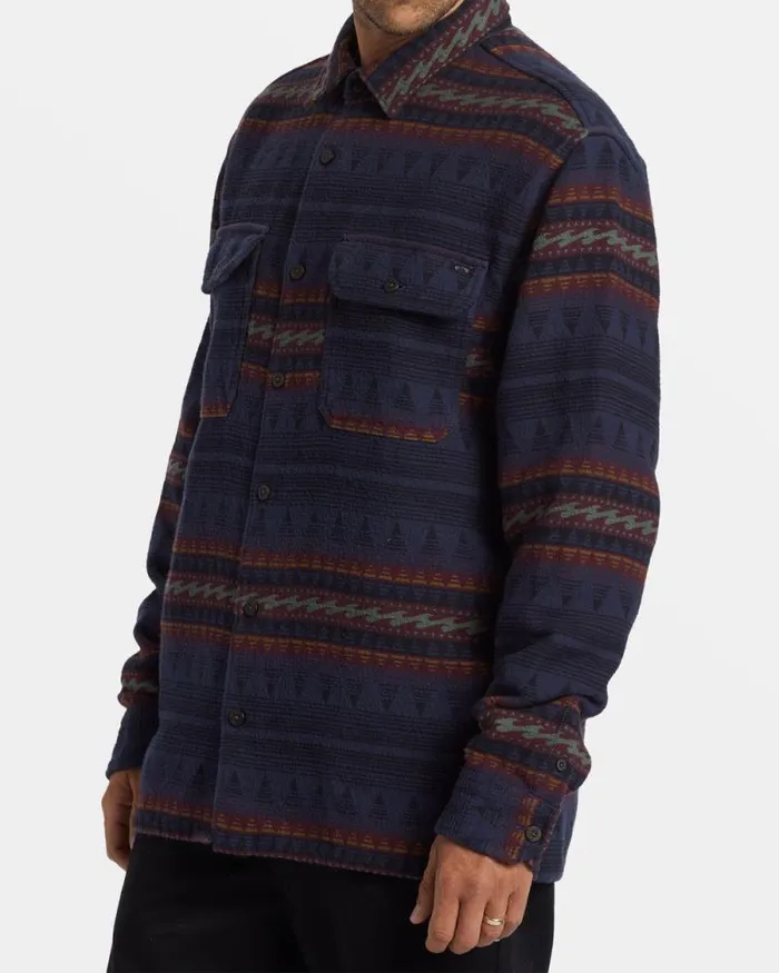 Billabong Flannels Offshore Jacquard Flannel Long Sleeve Shirt Dusty Navy 8211 Men Billabong Flannels Offshore Jacquard Flannel Long Sleeve Shirt Dusty Navy 8211 Men