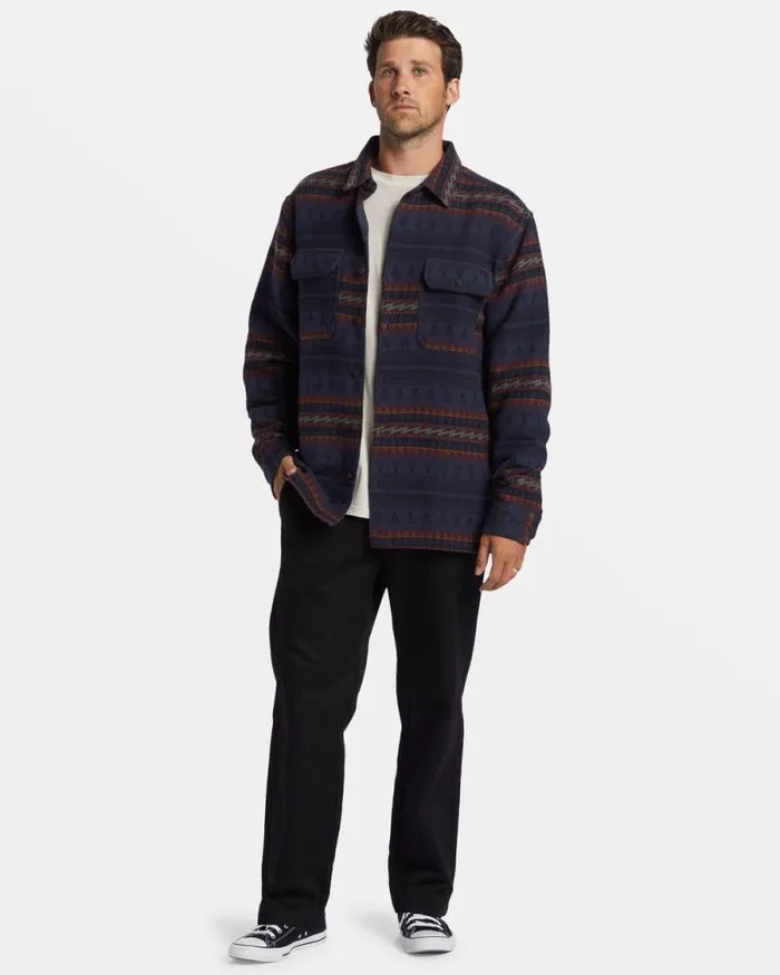 Billabong Flannels Offshore Jacquard Flannel Long Sleeve Shirt Dusty Navy 8211 Men Billabong Flannels Offshore Jacquard Flannel Long Sleeve Shirt Dusty Navy 8211 Men