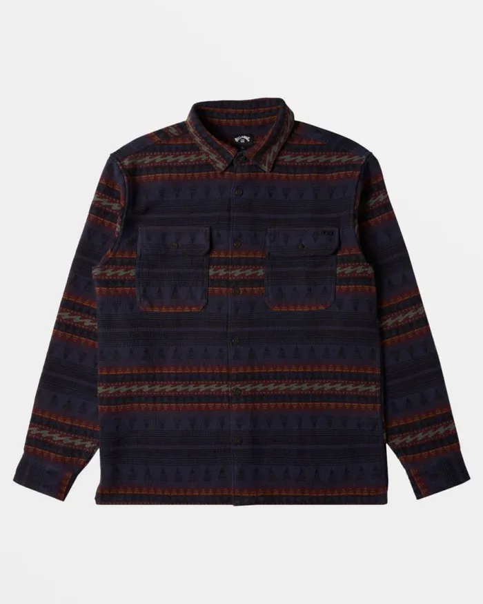 Billabong Flannels Offshore Jacquard Flannel Long Sleeve Shirt Dusty Navy 8211 Men Billabong Flannels Offshore Jacquard Flannel Long Sleeve Shirt Dusty Navy 8211 Men