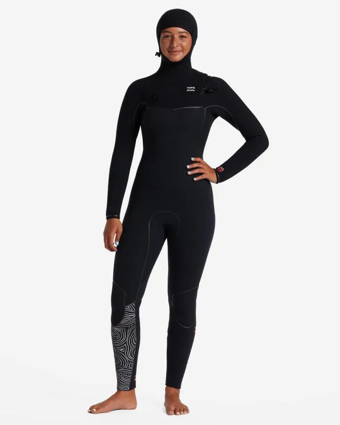 Billabong Fullsuits 54 Furnace Chest Zip Hooded Wetsuit Midnight Trails 8211 Women Billabong Fullsuits 54 Furnace Chest Zip Hooded Wetsuit Midnight Trails 8211 Women