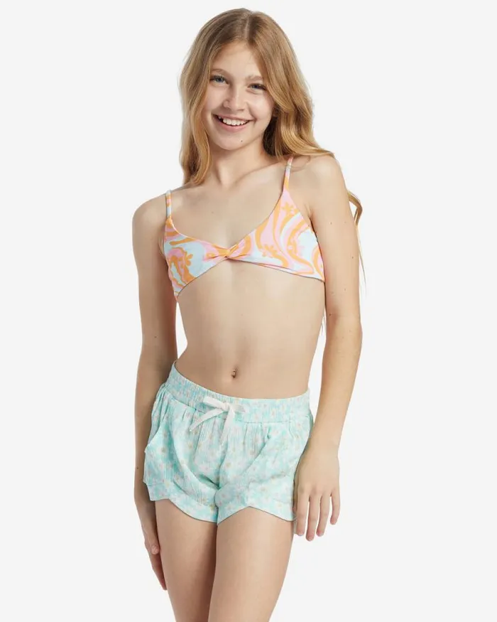Billabong Girls039 Bottoms Girls Mad For You Elastic Waist Shorts Sweet Mint 8211 Women