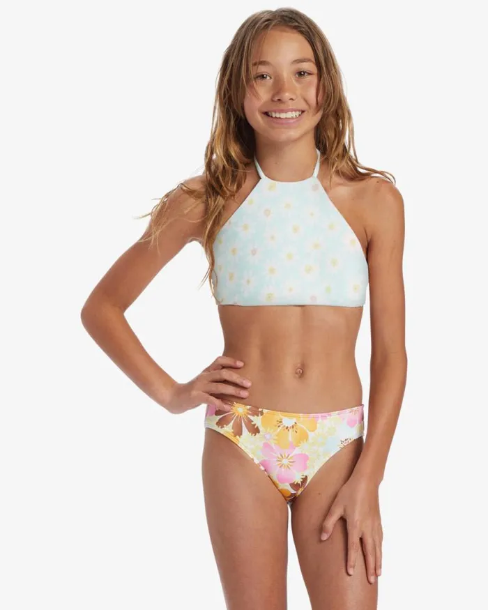 Billabong Girls039 Swim Girls Flower Power Rev High Neck Set Bikini Set Multi 8211 Women Billabong Girls039 Swim Girls Flower Power Rev High Neck Set Bikini Set Multi 8211 Women