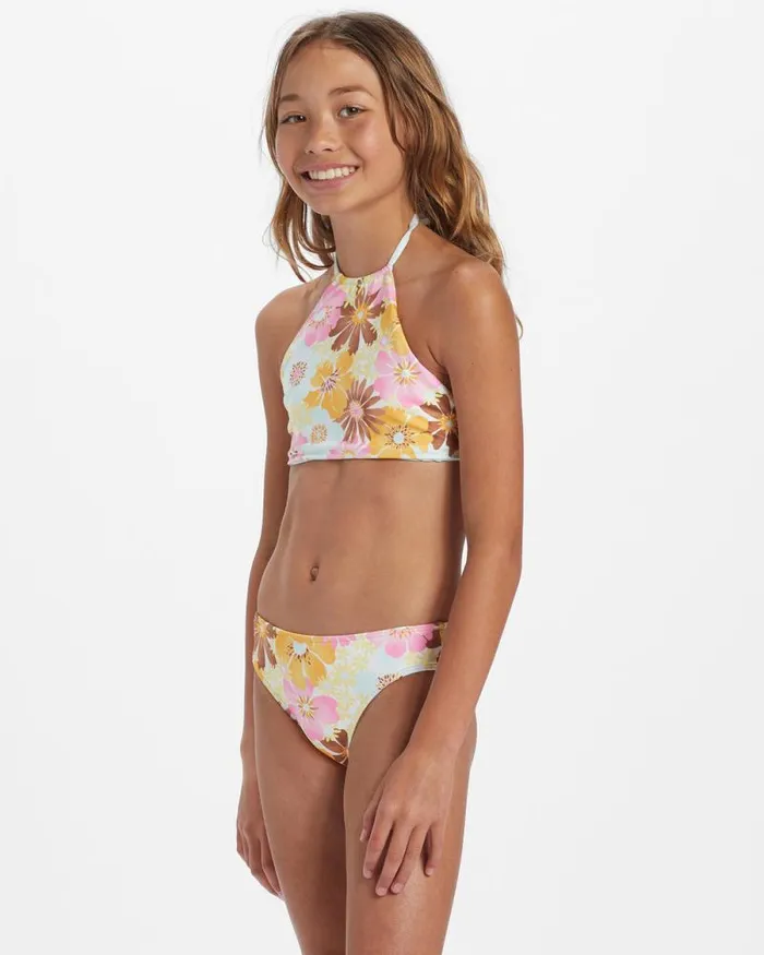 Billabong Girls039 Swim Girls Flower Power Rev High Neck Set Bikini Set Multi 8211 Women Billabong Girls039 Swim Girls Flower Power Rev High Neck Set Bikini Set Multi 8211 Women