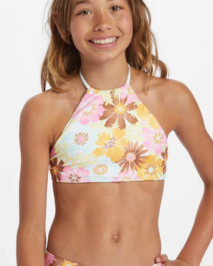 Billabong Girls039 Swim Girls Flower Power Rev High Neck Set Bikini Set Multi 8211 Women Billabong Girls039 Swim Girls Flower Power Rev High Neck Set Bikini Set Multi 8211 Women
