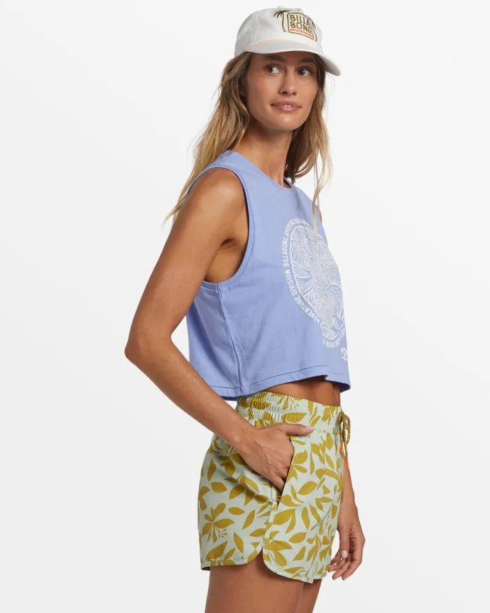 Billabong Graphic Tees and Tanks ADiv Cropped Muscle Tank Top Cosmic Blue 8211 Women Billabong Graphic Tees and Tanks ADiv Cropped Muscle Tank Top Cosmic Blue 8211 Women