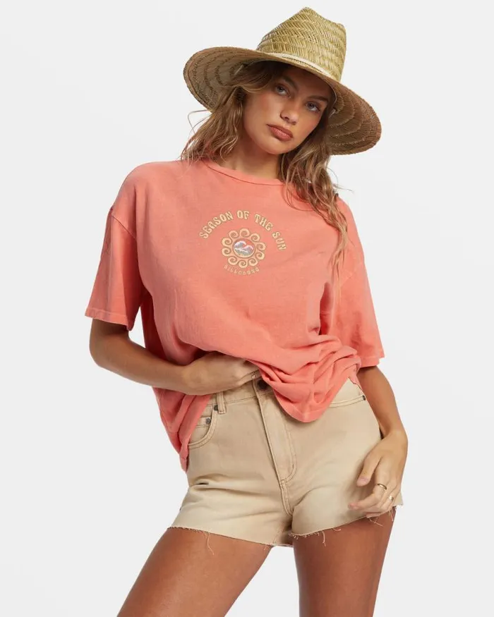 Billabong Graphic Tees and Tanks Its The Season TShirt Papaya 8211 Women