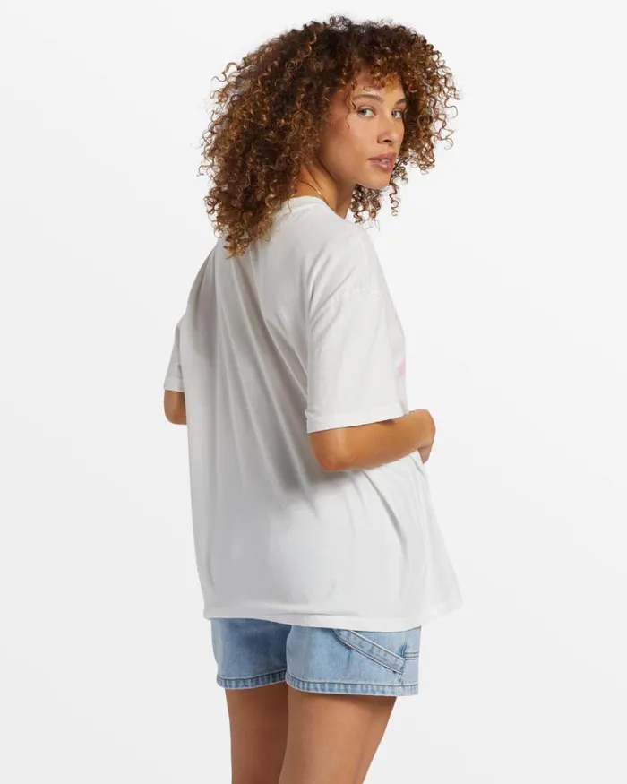 Billabong Graphic Tees and Tanks Vacation Spot Oversized TShirt Salt Crystal 8211 Women