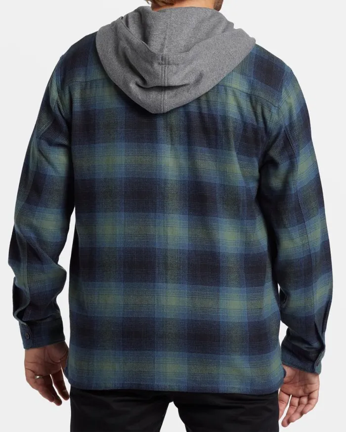 Billabong Hoodies and Fleece Baja Hooded Long Sleeve Flannel Shirt Fern 8211 Men