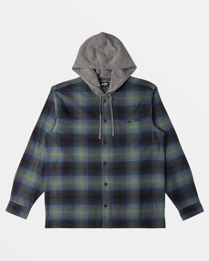 Billabong Hoodies and Fleece Baja Hooded Long Sleeve Flannel Shirt Fern 8211 Men