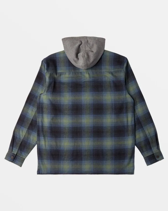 Billabong Hoodies and Fleece Baja Hooded Long Sleeve Flannel Shirt Fern 8211 Men