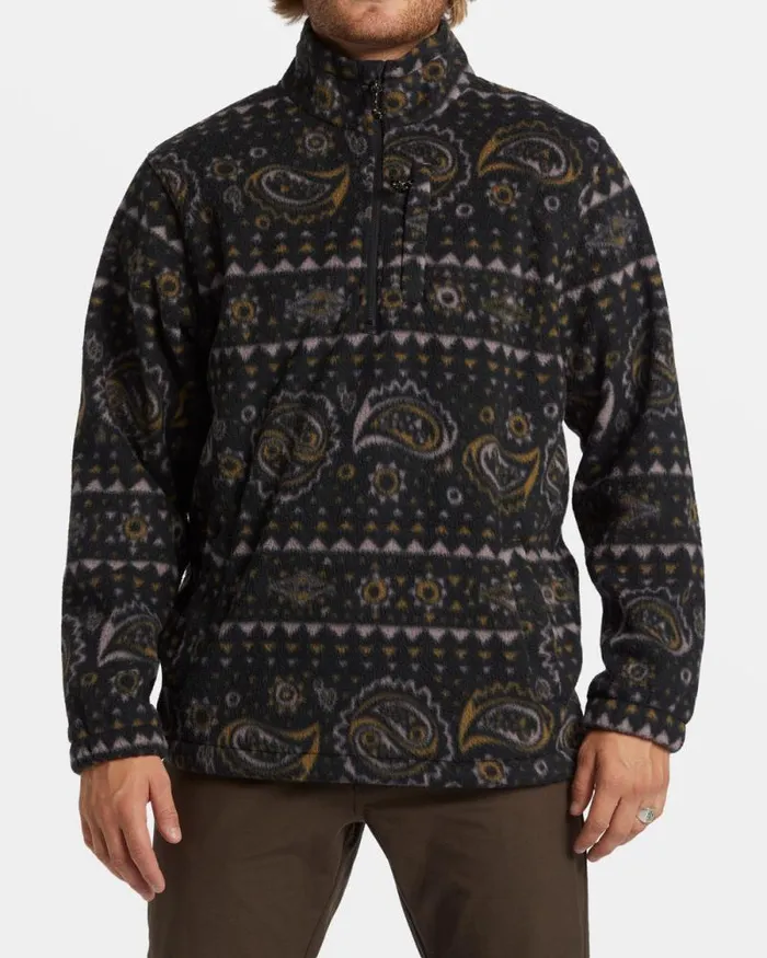Billabong Hoodies and Fleece Boundary Polar Fleece Half Zip Pullover Black 8211 Men