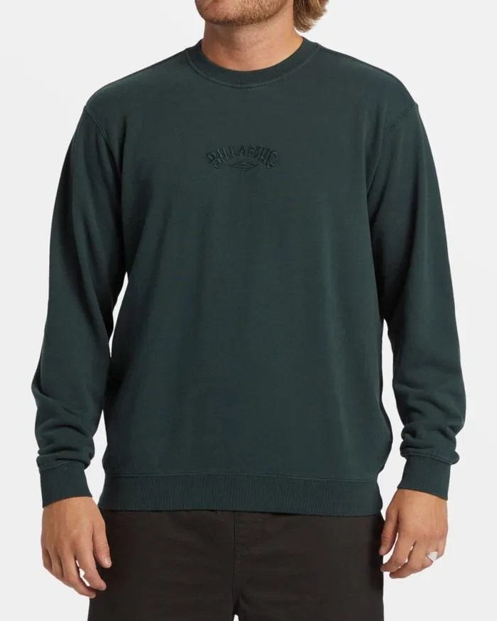 Billabong Hoodies and Fleece Wave Washed Crewneck Sweatshirt Forest Green 8211 Men