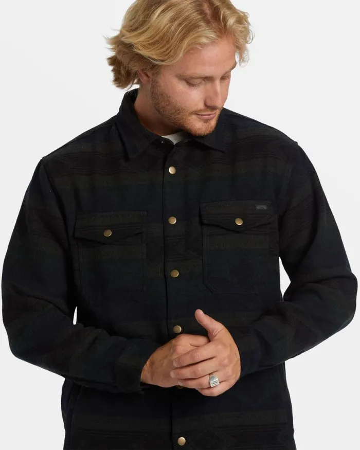 Billabong Jackets Lodge Long Sleeve Flannel Shirt Military 8211 Men