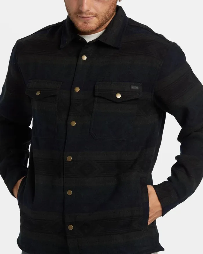 Billabong Jackets Lodge Long Sleeve Flannel Shirt Military 8211 Men