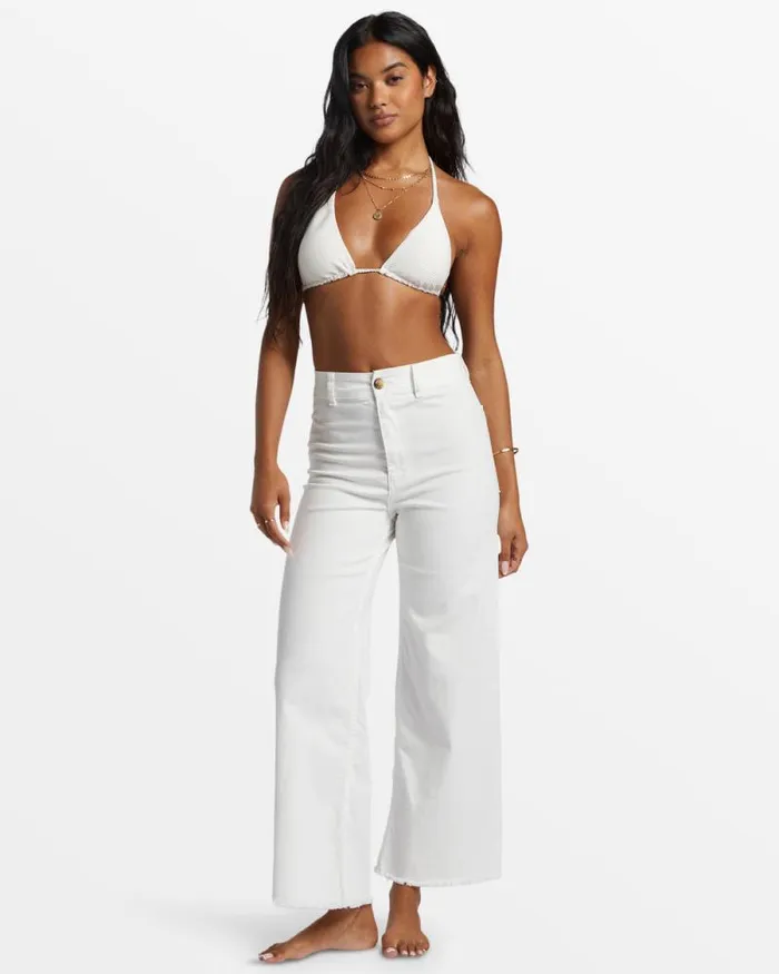 Billabong Jeans and Pants Free Fall HighWaist Pants Salt Crystal 1 8211 Women