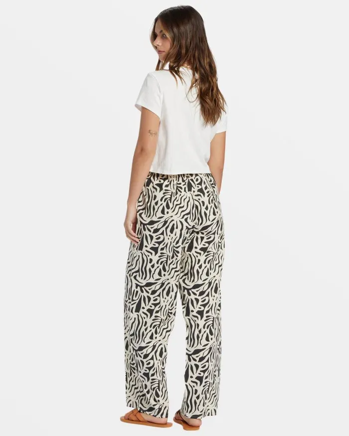 Billabong Jeans and Pants La Cala Printed Flared Pants Black Sands 8211 Women