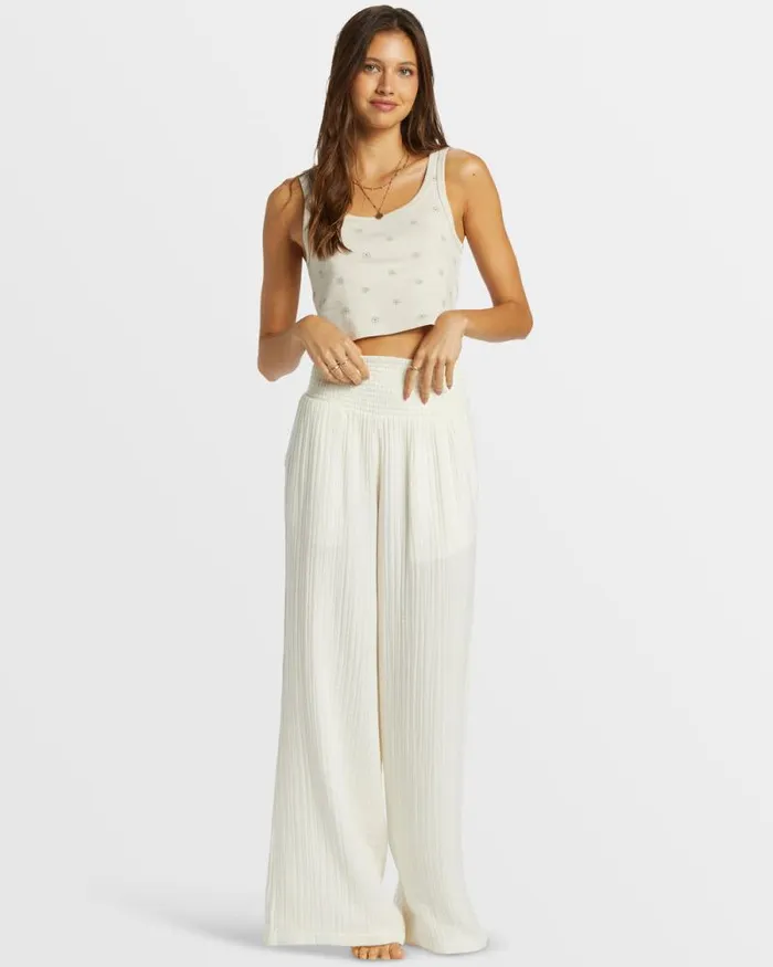 Billabong Jeans and Pants New Waves Wide Leg Beach Pants Salt Crystal 8211 Women
