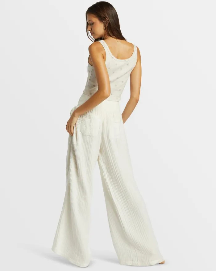 Billabong Jeans and Pants New Waves Wide Leg Beach Pants Salt Crystal 8211 Women