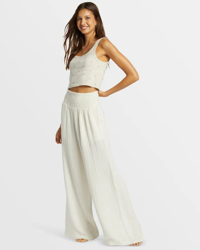 Billabong Jeans and Pants New Waves Wide Leg Beach Pants Salt Crystal 8211 Women